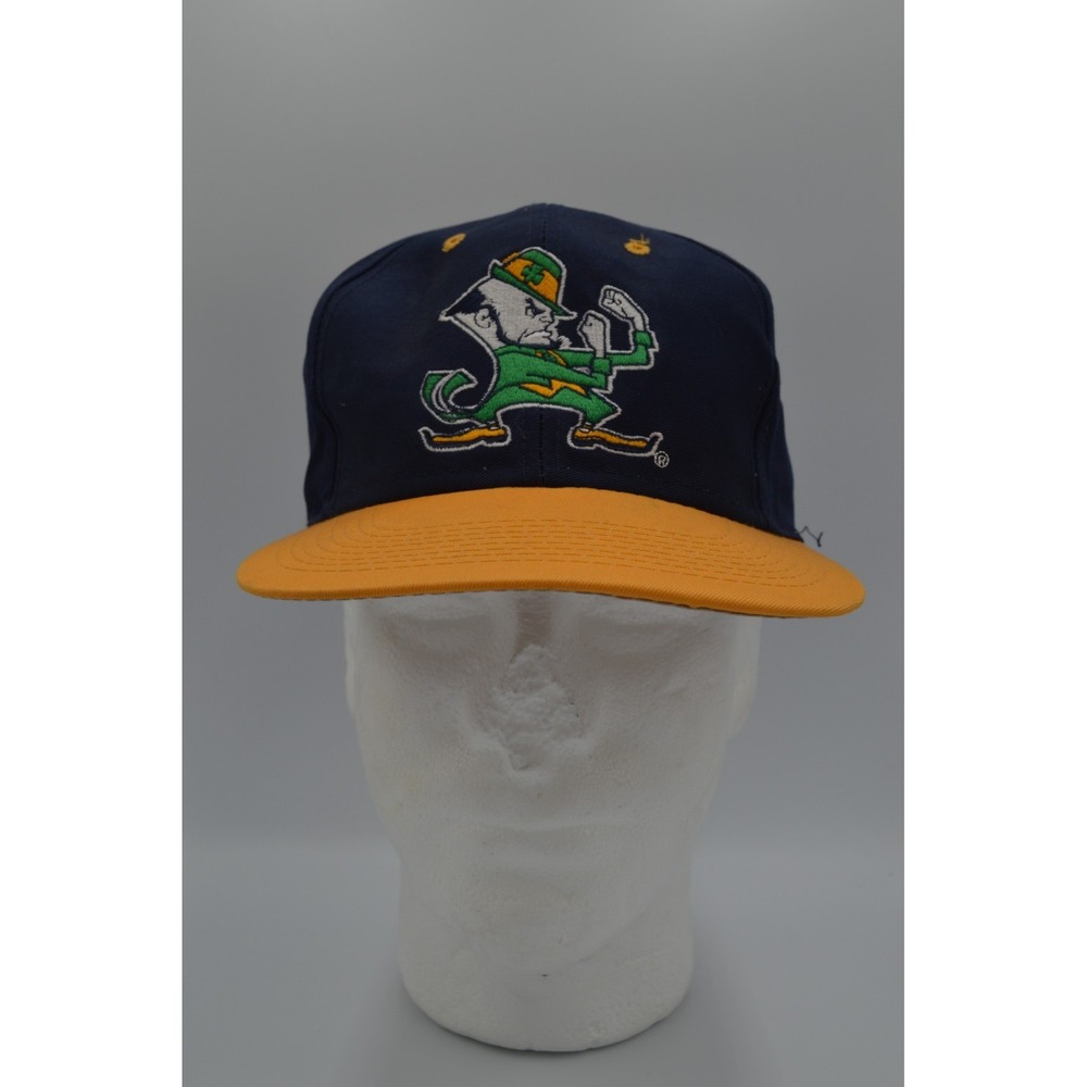 Vintage Logo 7 Mens Blue Yellow Notre Dame Fighting Irish Hat Embroidered OS